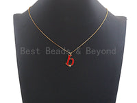 Enamel pave alphabet letter, Alphabet Charms, Initial Alphabet Letters, Custom Naming Pendants, Initial Letter b Pendant,13x23mm,sku#B124