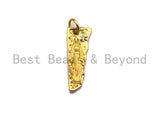 CZ Micro Pave Irregular Triangle With Virgin Mary Pendant,Cubic Zirconia Charm, Silver/Gold Pendant, 7x19mm,sku#Y214