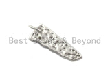 CZ Micro Pave Irregular Triangle With Virgin Mary Pendant,Cubic Zirconia Charm, Silver/Gold Pendant, 7x19mm,sku#Y214