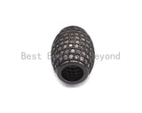 CZ Micro Pave Large Hole Drum Barrel Spacer Beads for Bracelet/Necklace, Cubic Zirconia Big Hole Spacer Beads, 10x12mm, sku#X106