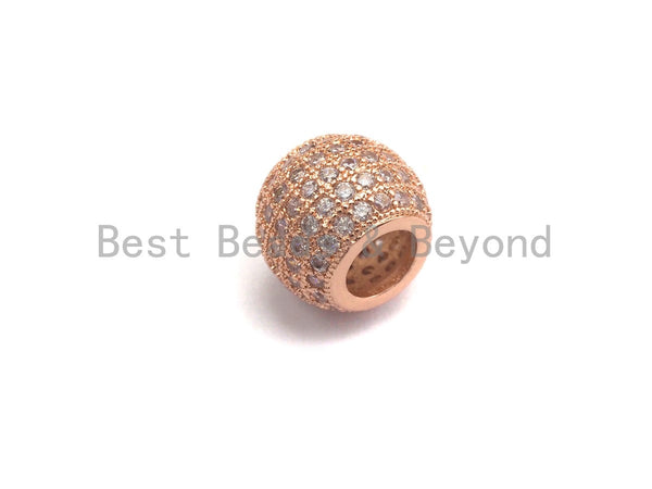 CZ Micro Pave Big Hole Spacer Beads, Large hole Spacer beads, Cubic Zi –  Bestbeads&Beyond