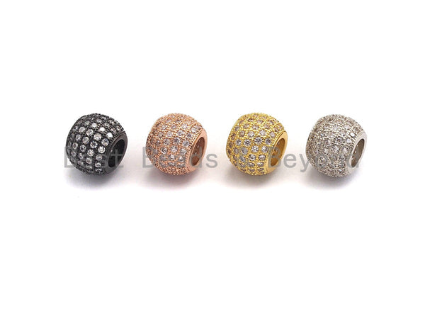 CZ Micro Pave Big Hole Spacer Beads, Large hole Spacer beads, Cubic Zi –  Bestbeads&Beyond