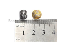 CZ Micro Pave Big Hole Spacer Beads, Large hole Spacer beads, Cubic Zirconia Spacer, Beads for Leather Cord,12mm/10mm, sku#X107