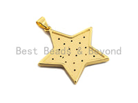 Enamel Colorful Five Star with colorful cz Pendant,CZ Micro Pave Oil Drop pendant,Enamel Jewelry,30x30mm,sku#F972