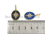 Enamel Colorful North Star On Oval Pendant,CZ Micro Pave Oil Drop pendant,Enamel pendant,Enamel Jewelry,16x22mm,sku#F976