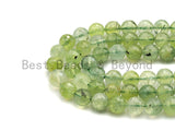Quality Natural Prehnite beads, Round Faceted 6mm/8mm/10mm/12mm, 15.5" full strand, sku#U485