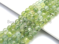 Quality Natural Prehnite beads, Round Faceted 6mm/8mm/10mm/12mm, 15.5" full strand, sku#U485