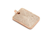 CZ Clear Micro Pave Large Rectangle Pendant, Rectangle Pave Pendant, Gold/Rose Gold/Silver/Gunmetal plated, 29x39mm, Sku#F666