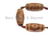 1pc/10pc Natural Tibetan Agate Barrel Beads, Brown Eye Agate beads, Barrel Agate Beads, 15x30mm,sku#U498