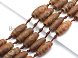 1pc/10pc Natural Tibetan Agate Barrel Beads, Brown Eye Agate beads, Barrel Agate Beads, 15x30mm,sku#U498