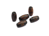 Natural Tibetan Agate Barrel Beads, Black Dzi beads, Barrel Agate Beads,10x20mm, sku#U566 Bestbeads&Beyond