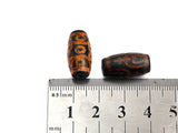 Natural Tibetan Agate Barrel Beads, Black Dzi beads, Barrel Agate Beads,10x20mm, sku#U566 Bestbeads&Beyond