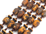 1pc/12pcs Natural Echted Tibetan agate Vase Shape Beads, Dzi Agate Beads, Chunky Tibetan Agate, Ancient Tibetan Beads, 15x25mm, sku#U514