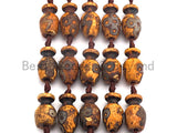 1pc/12pcs Natural Echted Tibetan agate Vase Shape Beads, Dzi Agate Beads, Chunky Tibetan Agate, Ancient Tibetan Beads, 15x25mm, sku#U514