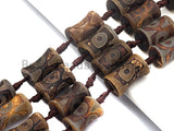 1pc/12pc  Etched Tibetan agate Spool Beads, Dzi Agate Beads, Chunky Tibetan Agate,Dark Brown Agate Beads, 15x22mm, sku# U518