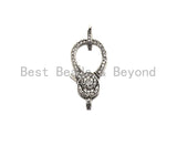Antique Silver Finish CZ Clear Micro Pave Lobster Clasp with Jumping Ring Clasp, Fine Jewelry Clasp, Designer Clasp,  16x26mm,sku#H171