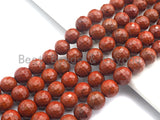 Quality Natural Red Jasper, 6mm/8mm/10mm/12mm Round Faceted Jasper beads, 15.5" full strand, sku#U524