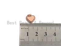 CZ Micro Pave Heart Pendant/Charm, Bracelet Necklace Cubic Zirconia  Heart Pendant Charm, 11x12mm,sku#Z476