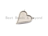 Enamel White and Black heart Pendant, CZ Micro Pave Oil Drop Heart pendant, Enamel Jewelry,16x19mm, #Z481