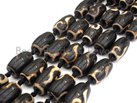 1pc/11pcs Natural Tibetant Agate beads, Ancient Tibetan Barrel Shape Beads, Black White Dzi Agate beads, 15x25mm, sku#U554