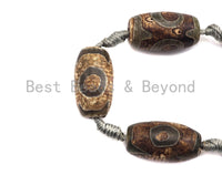 1pc/13pcs Natural Tibetant Agate beads, Ancient Tibetan Barrel Shape Beads, Dzi Eye Agate beads, 15x20mm, sku#U556 Bestbeads&Beyond