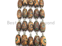 1pc/13pcs Natural Tibetant Agate beads, Ancient Tibetan Barrel Shape Beads, Dzi Eye Agate beads, 15x20mm, sku#U556 Bestbeads&Beyond