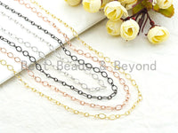 5x8mm Texturized Oval link chain, Gold plated Chain, Gunmetal/Gold/ Rose Gold Plated Chain, Long Oval Cable Chain, Wholesale Chain, sku#E501