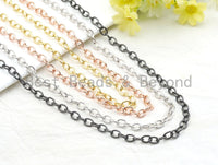High Quality Oval Gunmetal/Gold/ Rose Gold Plated Plain Chain, Oval Cable Chain, link size 7x9mm, sku#E502