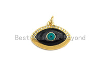Enamel Evil Eye Charm, Red Black White eye pendant, Enamel eye charm, Protection eye charm, 21x16mm,sku#Z411