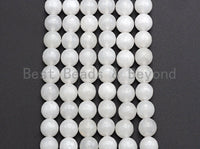 High Quality Faceted Round Jade, 6mm/8mm/10mm/12mm White Faceted Jade Beads, Natural Gemstone Beads, Sku#U579