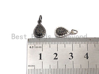 Black CZ Micro Pave Teardrop Shaped Pendant/Charm, Cubic Zirconia Pendant Charm,11x20mm,sku#Z545