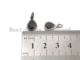 Black CZ Micro Pave Teardrop Shaped Pendant/Charm, Cubic Zirconia Pendant Charm,11x20mm,sku#Z545