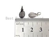 Clear CZ Micro Pave Cowire Shell Shaped Pendant/Charm, Cubic Zirconia Pendant Charm,7x12mm,sku#Z561