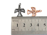 Dove Bird Pendant/Charm, Eagle Cubic Zirconia Pendant, Silver/Gold/Black/Rose Gold Tone,16x19mm,Sku#Z579