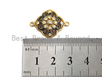 CZ Micro Pave Filigree Flower Connector, Gold plated, Pave Link Connector, 19x25mm, Sku#Z623 BestbeadsbeyondUS