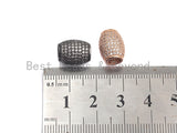 CZ Micro Pave Large Hole Drum Barrel Spacer Beads for Bracelet/Necklace, Cubic Zirconia Big Hole Spacer Beads, 10x12mm, sku#X106