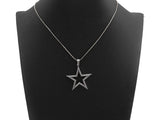 CZ Fully Micro Pave Five Star Pendant, Antique Silver Tone, Clear Cubic Zirconia Big Pave Star Charm Pendant, 39x40mm,sku#F983