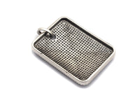 Antique Finish CZ Micro Pave Rectangle Pendant,Silver Tone, Clear Cz Big Pave Rectangle Charm Pendant,30x40mm,sku#F995