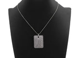 Antique Finish CZ Micro Pave Rectangle Pendant,Silver Tone, Clear Cz Big Pave Rectangle Charm Pendant,30x40mm,sku#F995