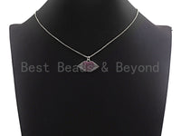 CZ Micro Pave Lip With Fuchsia Heart Pendant, Antique Silver Tone, Clear Cz Big Pave Lip Charm Pendant, 26x15mm,sku#F1012