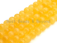 Quality Natural Yellow Calcite beads, 6mm/8mm/10mm/12mm Round Smooth Beads, Natural Gemstone Beads, 15.5" Full Strand, sku#U615