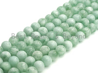 Natural Green Angelite Beads, 6mm/8mm/10mm/12mm Round Smooth Gemstone Beads, Green Angelite, 15.5"Full Strand, sku#U617