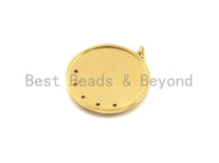 Evil Eye Heart on Round Disc Pendant, Colorful CZ Micro Pave pendant, Gold Evil eye charm, 27x29mm, sku#F1064