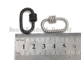 Oval Shape Clasp, CZ Pave Clasp, Gold/Silver/Rose Gold/Gunmetal Carabiner Clasp, 19x29mm, sku#H190
