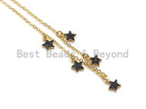 Dainty Gold Black Star Layering Necklace, Gold Necklace, Layering Necklace, Star Necklace, Choker Necklace, Mom Christmas Gift, sku# Z712