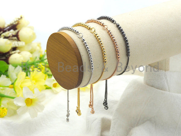 Ball Beads Adjustable Bracelet, Adjustable Bracelet Blanks, Slide Bead Expandable Bracelet Finding, Slider Bracelet,sku#P50