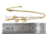 Gold Horn Coin Charm Necklace, Coin Necklace, Dainty Gold Necklace, sku#Z706