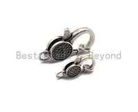 Antique Silver CZ Micro Pave Lobster Claw Clasp/Link Connector with Jump Ring,Pave Claw Clasp,11x16/13x20mm/16x24mm,sku#H170