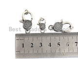 Antique Silver CZ Micro Pave Lobster Claw Clasp/Link Connector with Jump Ring,Pave Claw Clasp,11x16/13x20mm/16x24mm,sku#H170