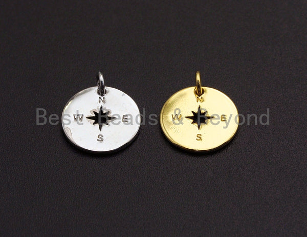 Hollow Out North Star Compass Charm,15mm,Sku#Z460